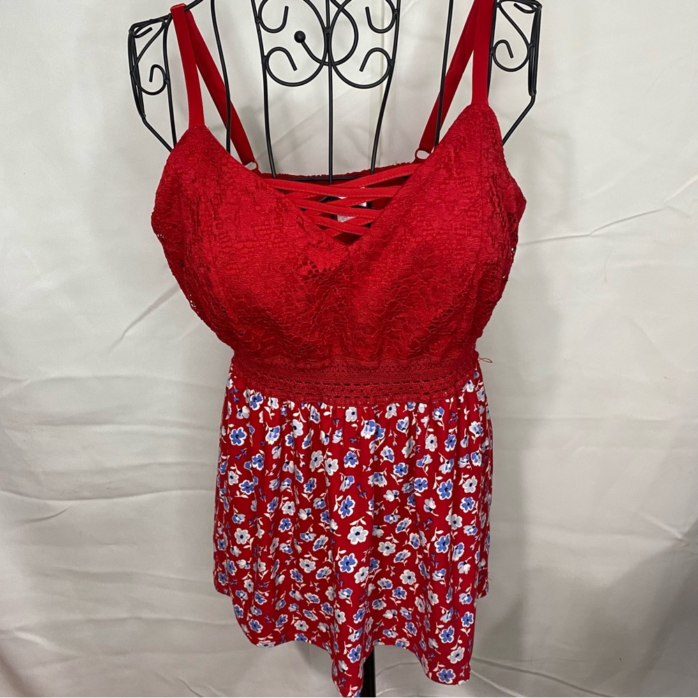 NOBO Red floral tank top